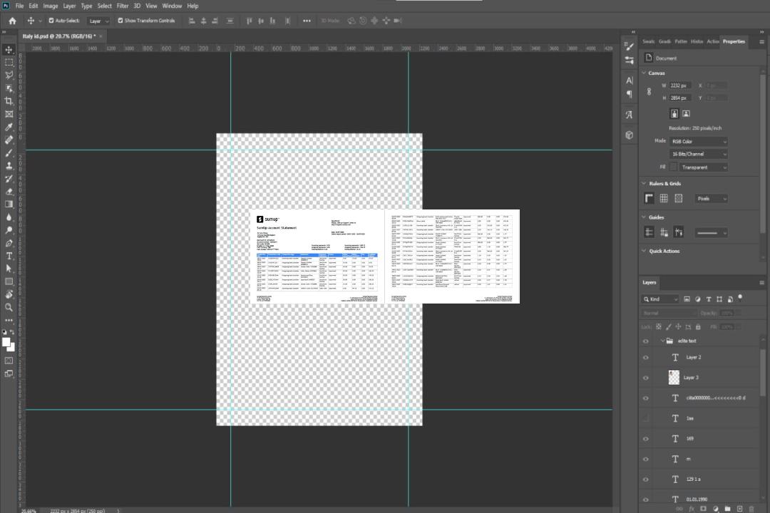Modèle Word et PDF de relevé de compte SumUp pour le Royaume-Uni, 2 pages template